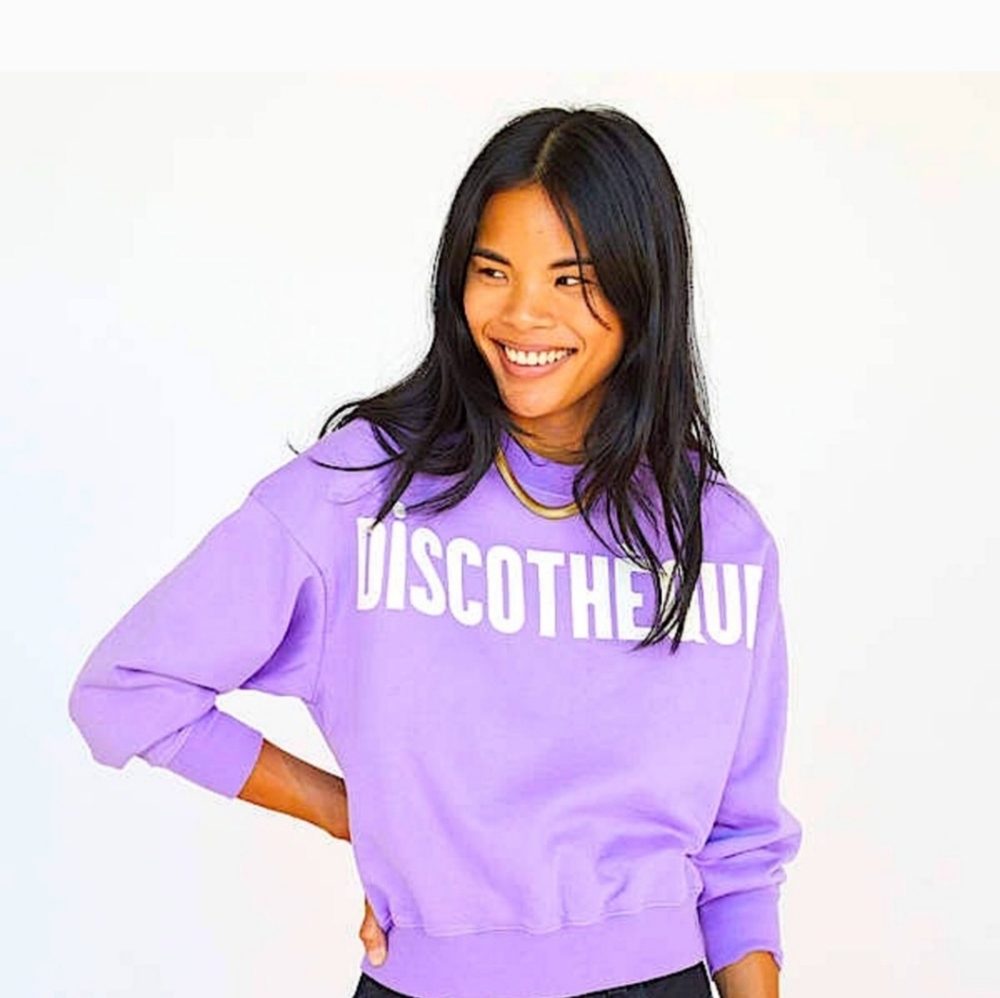 NWOT Clare V Discotheque Lavender Sweatshirt